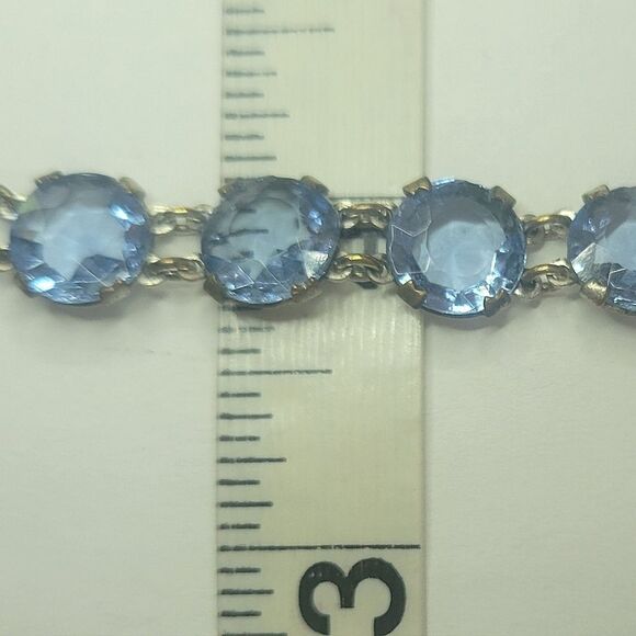 Blue Vintage Czech Glass Bracelet - Picture 5 of 8